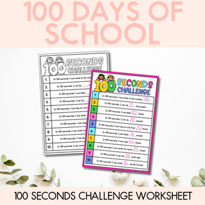 100 Days of School - 100 Seconds Challenge