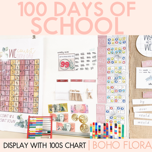 100 Days of School Display - Boho Flora