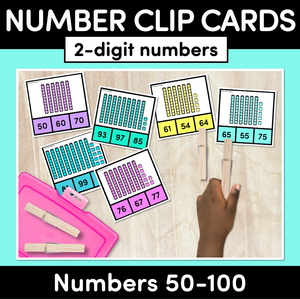 2-DIGIT NUMBER CLIP CARDS: 50-100