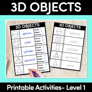 3D OBJECTS PRINTABLES Level 1