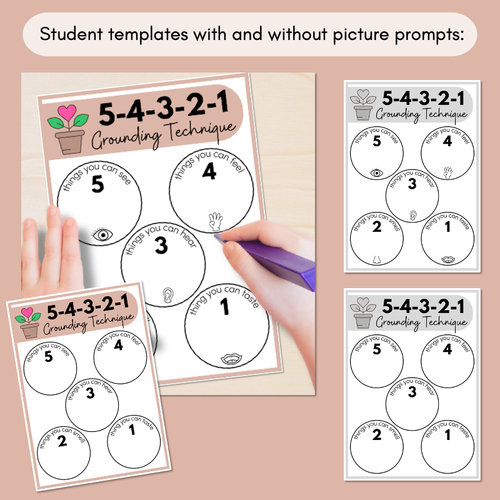 Resource preview 3 for 5-4-3-2-1 Grounding Technique Printables