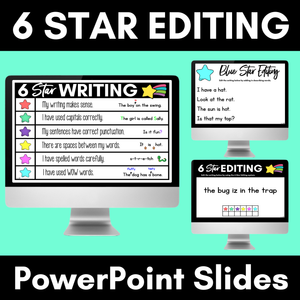 6 Star Editing Checklist - Re-read, Edit and Review Writing PowerPoint Slides