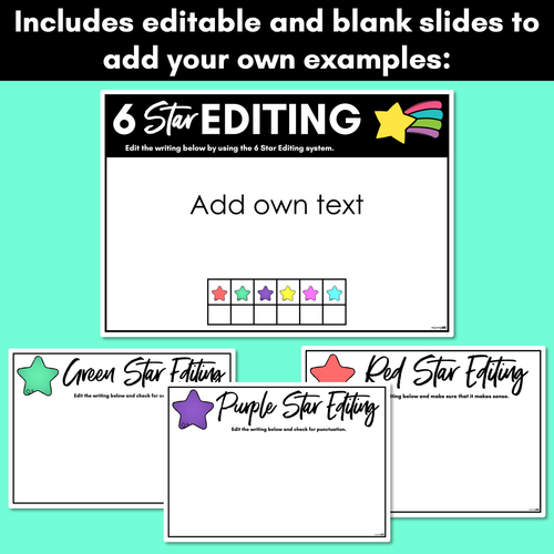 Resource preview 3 for 6 Star Editing Checklist - Re-read, Edit and Review Writing PowerPoint Slides