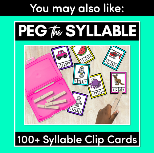 Resource preview 4 for Rhyme Clip Cards - Phonological Awareness Activities for Kindergarten