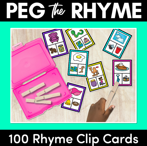 Resource preview 1 for Rhyme Clip Cards - Phonological Awareness Activities for Kindergarten