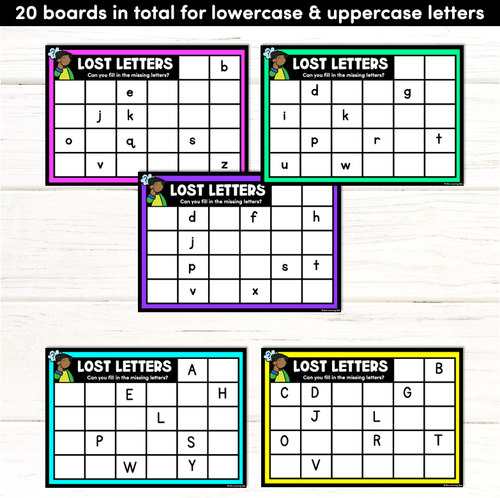 Resource preview 2 for LOST LETTERS - Missing Letter Alphabet Printables