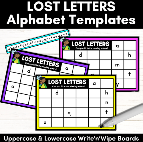 Resource preview 1 for LOST LETTERS - Missing Letter Alphabet Printables