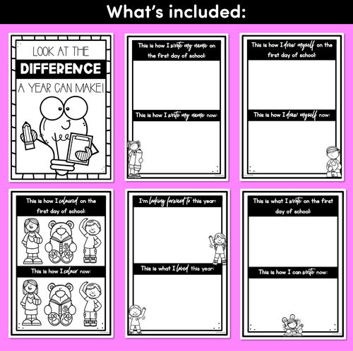 Resource preview 3 for Look at the difference a year can make - First day of school template