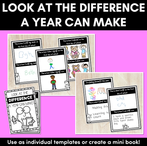 Resource preview 1 for Look at the difference a year can make - First day of school template