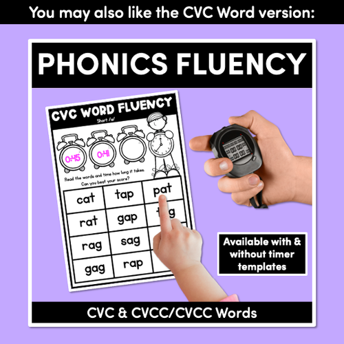 Resource preview 4 for Kindergarten Reading Fluency CVC Word Sentences - Short Vowel Word Families