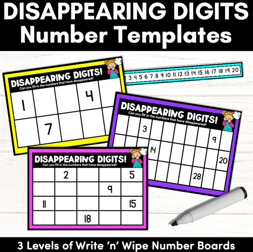 Resource preview 1 for Kindergarten Number Center - Disappearing Digits