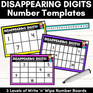 Kindergarten Number Center - Disappearing Digits