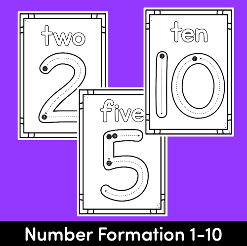 Resource preview 4 for Kindergarten Math Worksheets - Numbers 1 - 10