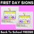 1 for First Day of School Signs