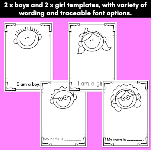 Resource preview 3 for Boy and Girl Starting School Templates