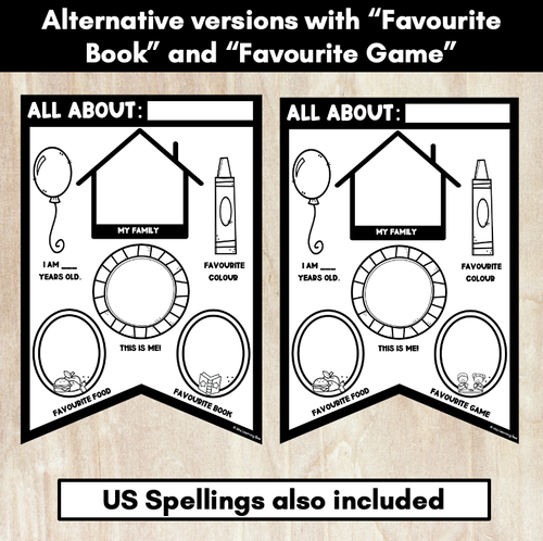 Resource preview 3 for ALL ABOUT ME BUNTING Freebie - Back to School Activity & Display