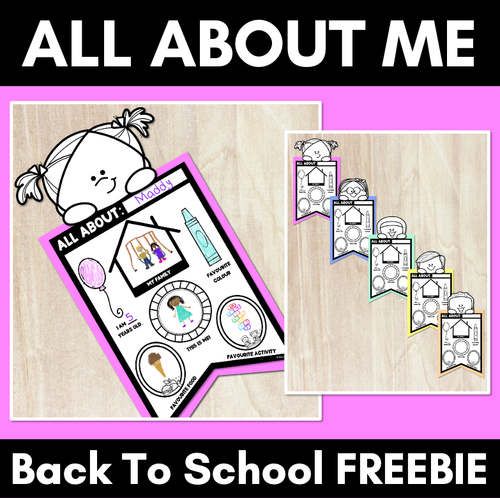 Resource preview 1 for ALL ABOUT ME BUNTING Freebie - Back to School Activity & Display