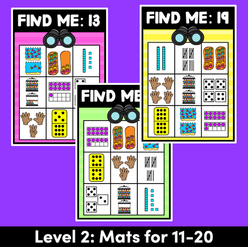 Resource preview 4 for Kindergarten Math Game - Find the Number - 1-20