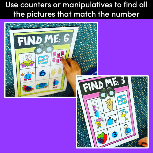 Resource preview 2 for Kindergarten Math Game - Find the Number - 1-20