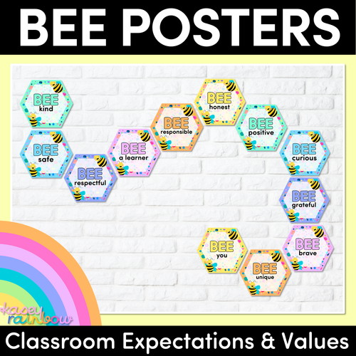 Resource preview 2 for Bee Posters- The Kasey Rainbow Collection - Classroom Values & Expectations