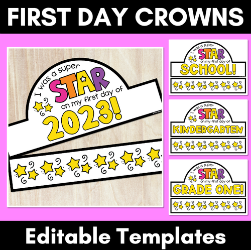 Resource preview 1 for First Day Crowns (Editable)