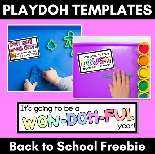 Resource preview 1 for Playdoh First Day of School Templates