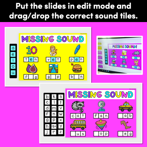 Resource preview 2 for Missing Sounds Digital Activity - CVC Words