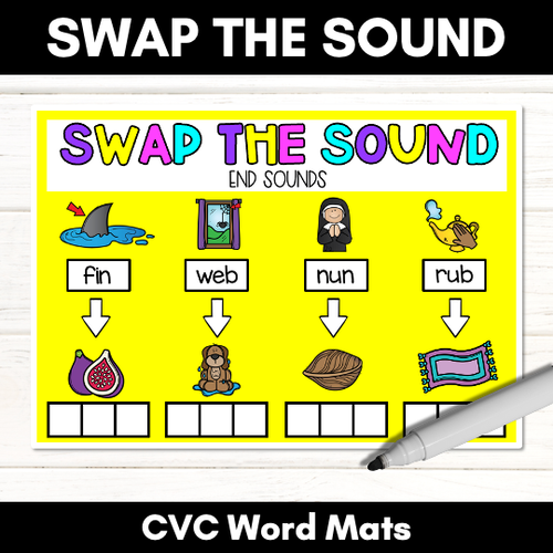 Resource preview 3 for CVC WORD MATS - Swap the Sound