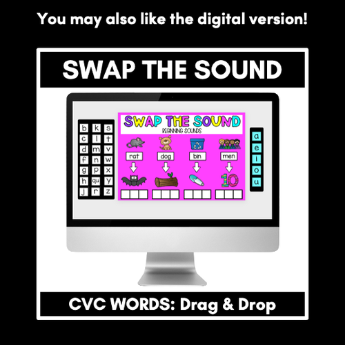 Resource preview 4 for CVC WORD MATS - Swap the Sound