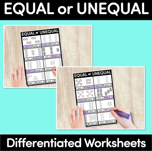 Resource preview 1 for Equal or Unequal Groups - Worksheets