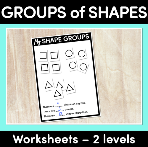 Resource preview 1 for Groups of Shapes- Differentiated Worksheets