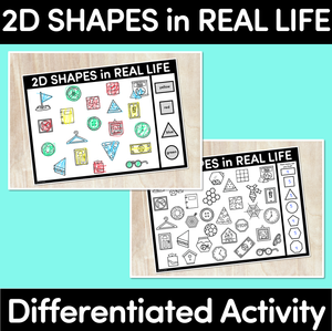 2D Shapes in Real Life - Differentiated Worksheets