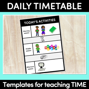 Daily Timetable Templates - Days of the Week Activity