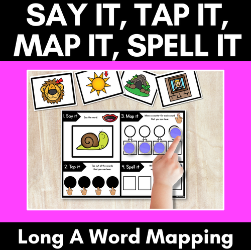 Resource preview 1 for LONG VOWEL A Word Mapping Mats - Say It Map It Tap It Spell It