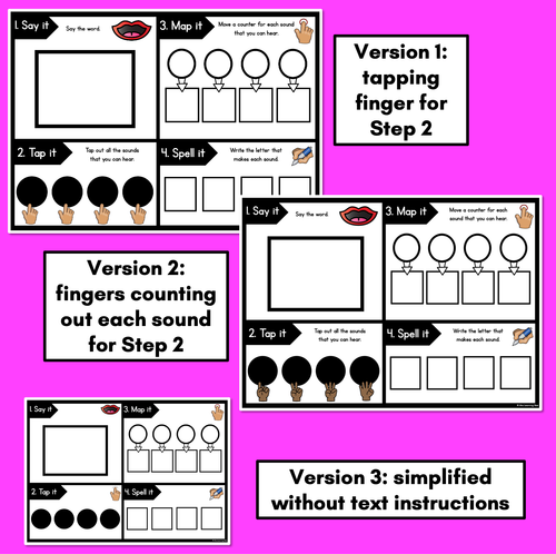 Resource preview 3 for LONG VOWEL E Word Mapping Mats - Say It Map It Tap It Spell It