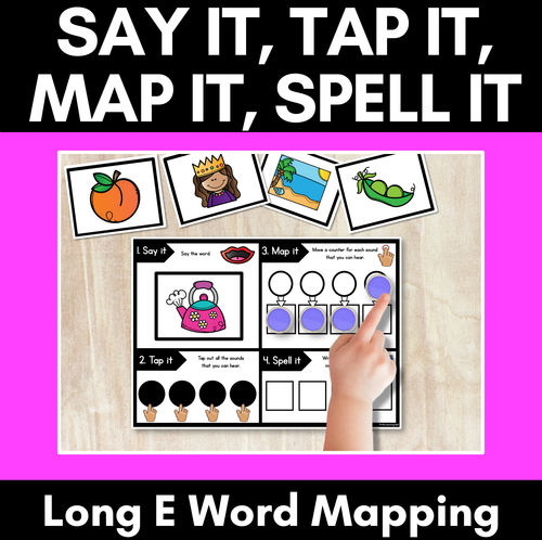 Resource preview 1 for LONG VOWEL E Word Mapping Mats - Say It Map It Tap It Spell It