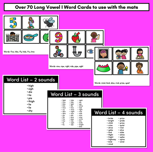 Resource preview 4 for LONG VOWEL I Word Mapping Mats - Say It Map It Tap It Spell It