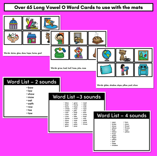 Resource preview 4 for LONG VOWEL O Word Mapping Mats - Say It Map It Tap It Spell It