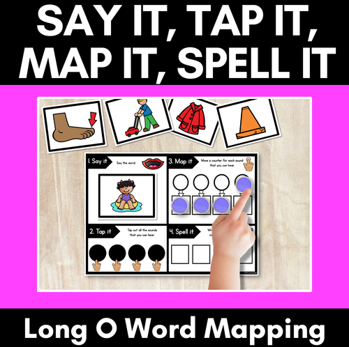 Resource preview 1 for LONG VOWEL O Word Mapping Mats - Say It Map It Tap It Spell It