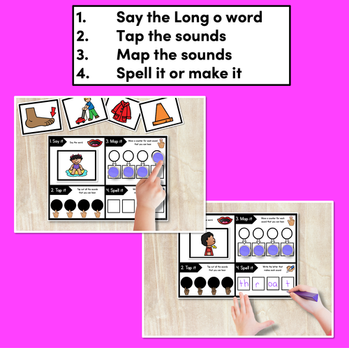 Resource preview 2 for LONG VOWEL O Word Mapping Mats - Say It Map It Tap It Spell It