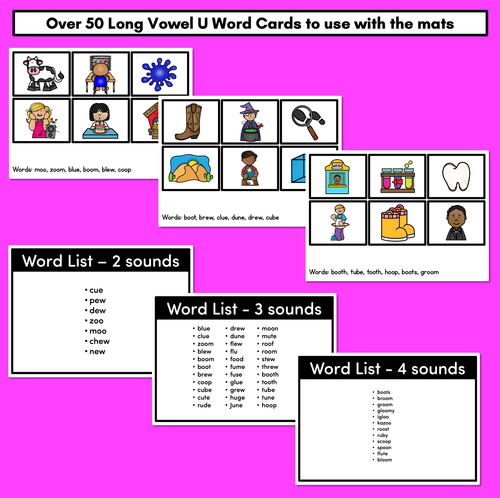 Resource preview 4 for LONG VOWEL U Word Mapping Mats - Say It Map It Tap It Spell It