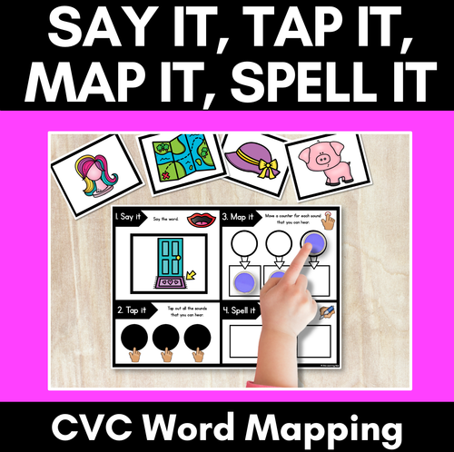 Resource preview 1 for SAY IT TAP IT MAP IT SPELL IT - CVC Orthographic Mapping Mats