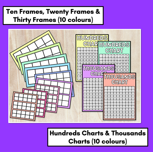 Resource preview 2 for Maths Templates - Ten Frames, Hundreds Charts, Numeral Cards & More