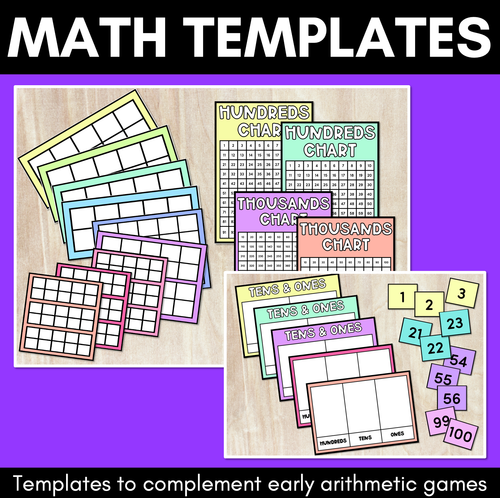 Resource preview 1 for Maths Templates - Ten Frames, Hundreds Charts, Numeral Cards & More