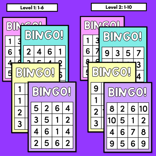 Resource preview 2 for Number Bingo Boards - 4 Levels