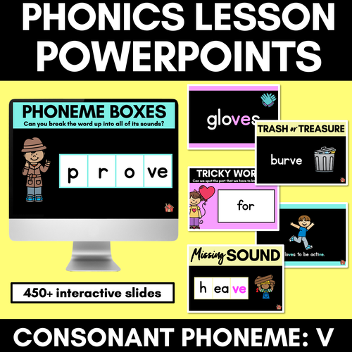 Resource preview 1 for Consonant Sound V PowerPoint - V VE