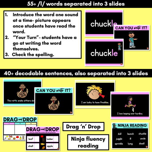 Resource preview 3 for Consonant Sound L PowerPoint - L LL LE