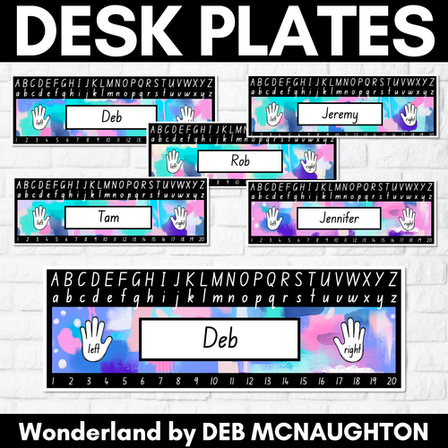 Resource preview 1 for Student Desk Plates - The Wonderland Collection