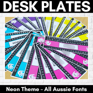 Student Desk Plates - Neon Theme