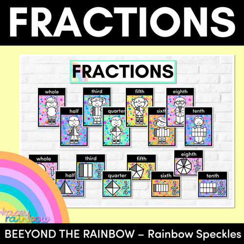 Resource preview 1 for FRACTIONS POSTERS - The Kasey Rainbow Collection - Rainbow Speckles